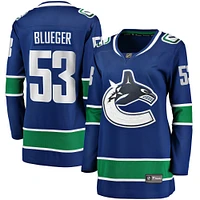 Women's Fanatics Teddy Blueger Blue Vancouver Canucks Home Breakaway Player Jersey