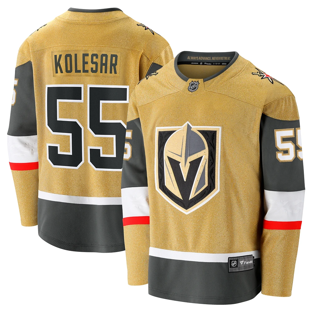 Men's Fanatics Keegan Kolesar Gold Vegas Golden Knights Home Breakaway Jersey