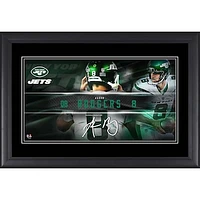 Aaron Rodgers New York Jets Facsimile Signature Framed 10" x 18" Player Nameplate Collage
