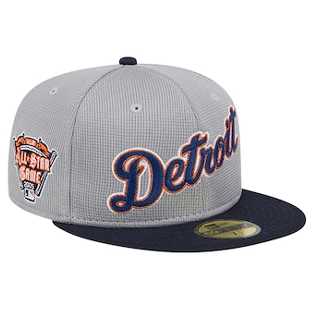 Men's New Era Gray Detroit Tigers Pivot Mesh 59FIFTY Fitted Hat