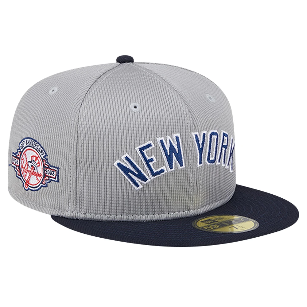 Men's New Era Gray York Yankees Pivot Mesh 59FIFTY Fitted Hat