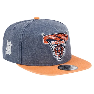 Men's New Era Navy/Orange Detroit Tigers 2000 Pigment Dye Golfer Snapback Hat