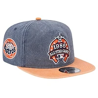 Men's New Era Navy/Orange Houston Astros 1986 MLB All-Star Game Pigment Dye Golfer Snapback Hat