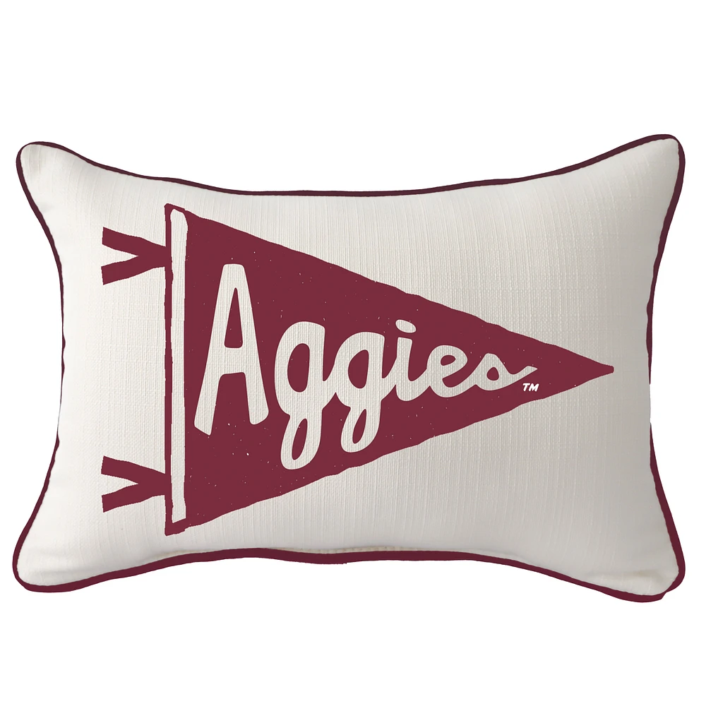 Texas A&M Aggies Pennant Rectangular Piped Pillow