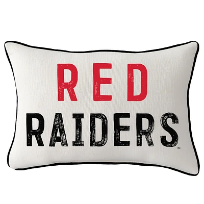 Texas Tech Red Raiders Distressed Logo Rectangular Piped Pillow