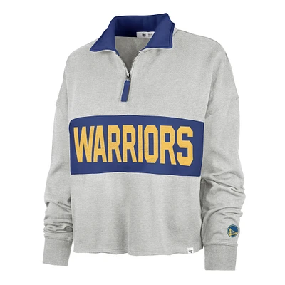 Women's '47 Heather Gray Golden State Warriors Breakthrough Remi Quarter-Zip Jacket