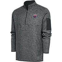 Men's Antigua  Heather Charcoal USA Swimming Big & Tall Fortune Quarter-Zip Pullover Jacket