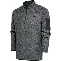 Men's Antigua  Heather Charcoal USA Swimming Big & Tall Fortune Quarter-Zip Pullover Jacket