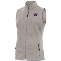 Women's Antigua  Oatmeal USA Swimming Course Full-Zip Vest