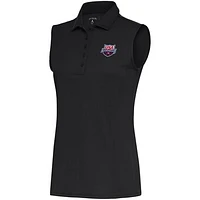 Women's Antigua  Charcoal USA Swimming Sleeveless Tribute Polo