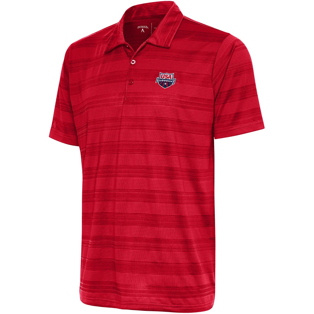 Men's Antigua Red USA Swimming Compass Polo