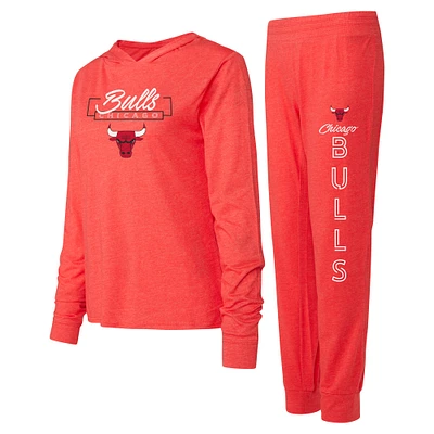 Women's Concepts Sport Red Chicago Bulls Meter Pullover Hoodie & Pants Set