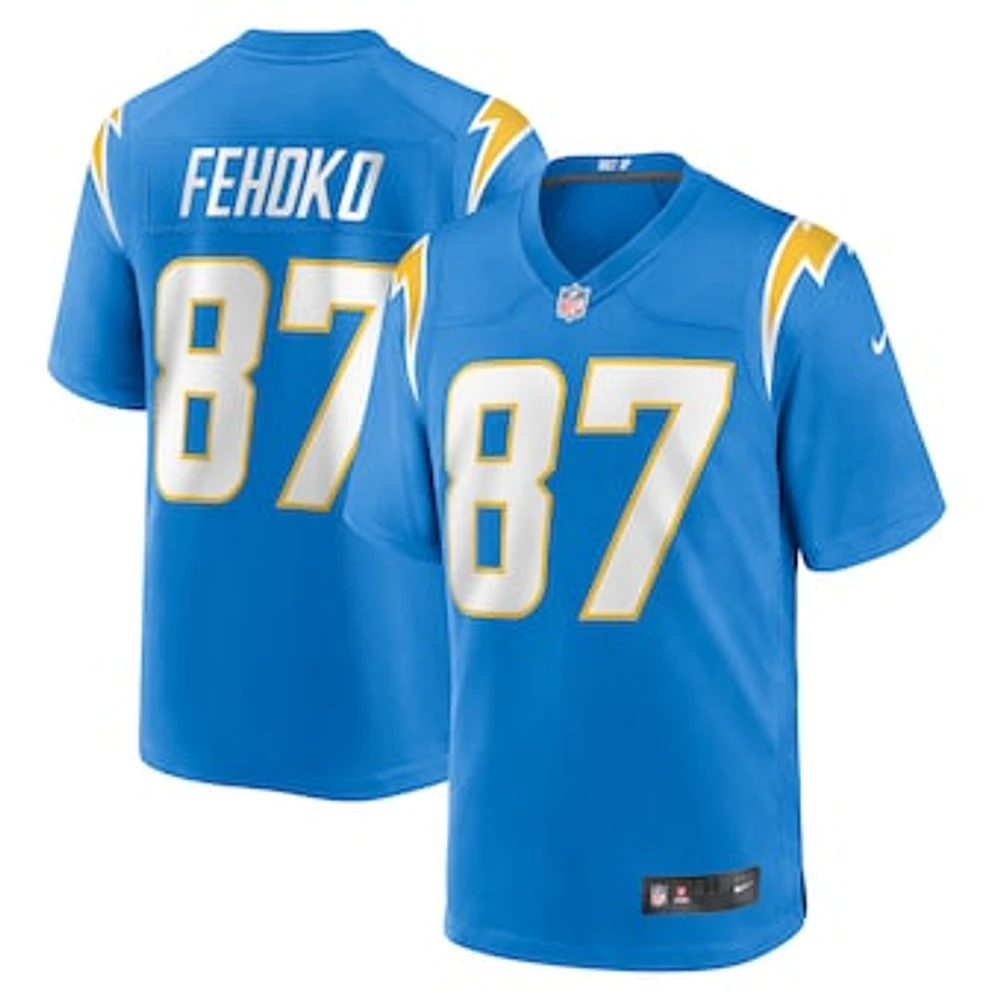 Men's Nike Simi Fehoko  Powder Blue Los Angeles Chargers Game Jersey