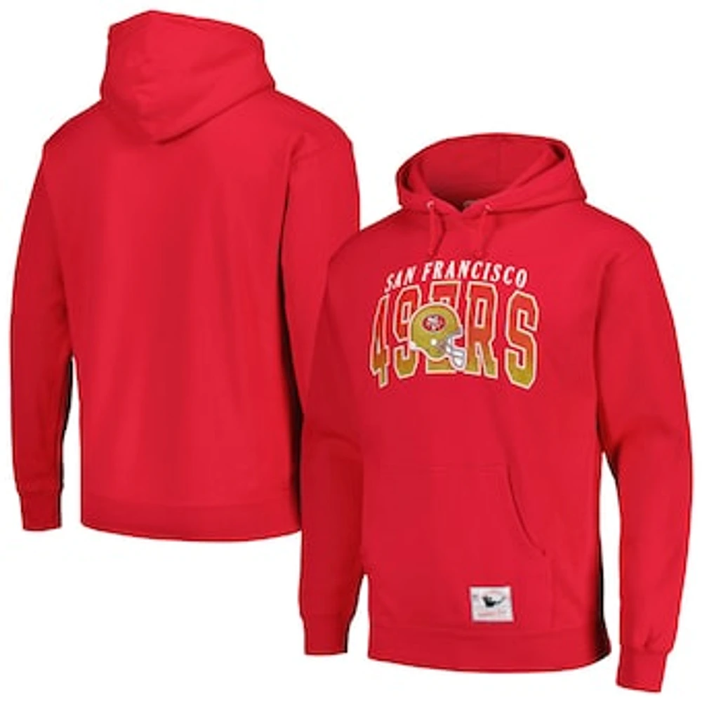 Men's Mitchell & Ness  Scarlet San Francisco 49ers Pocket Passer Pullover Hoodie