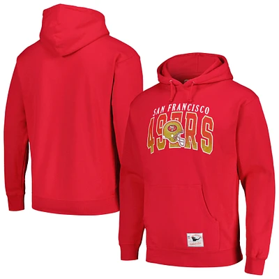 Men's Mitchell & Ness  Scarlet San Francisco 49ers Pocket Passer Pullover Hoodie