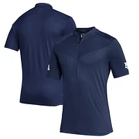Men's adidas  Navy Rhode Island Rams Sideline Quarter-Zip Polo