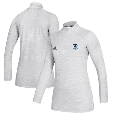 Women's adidas  White Rhode Island Rams Game Mode Performance Quarter-Zip Pullover Top