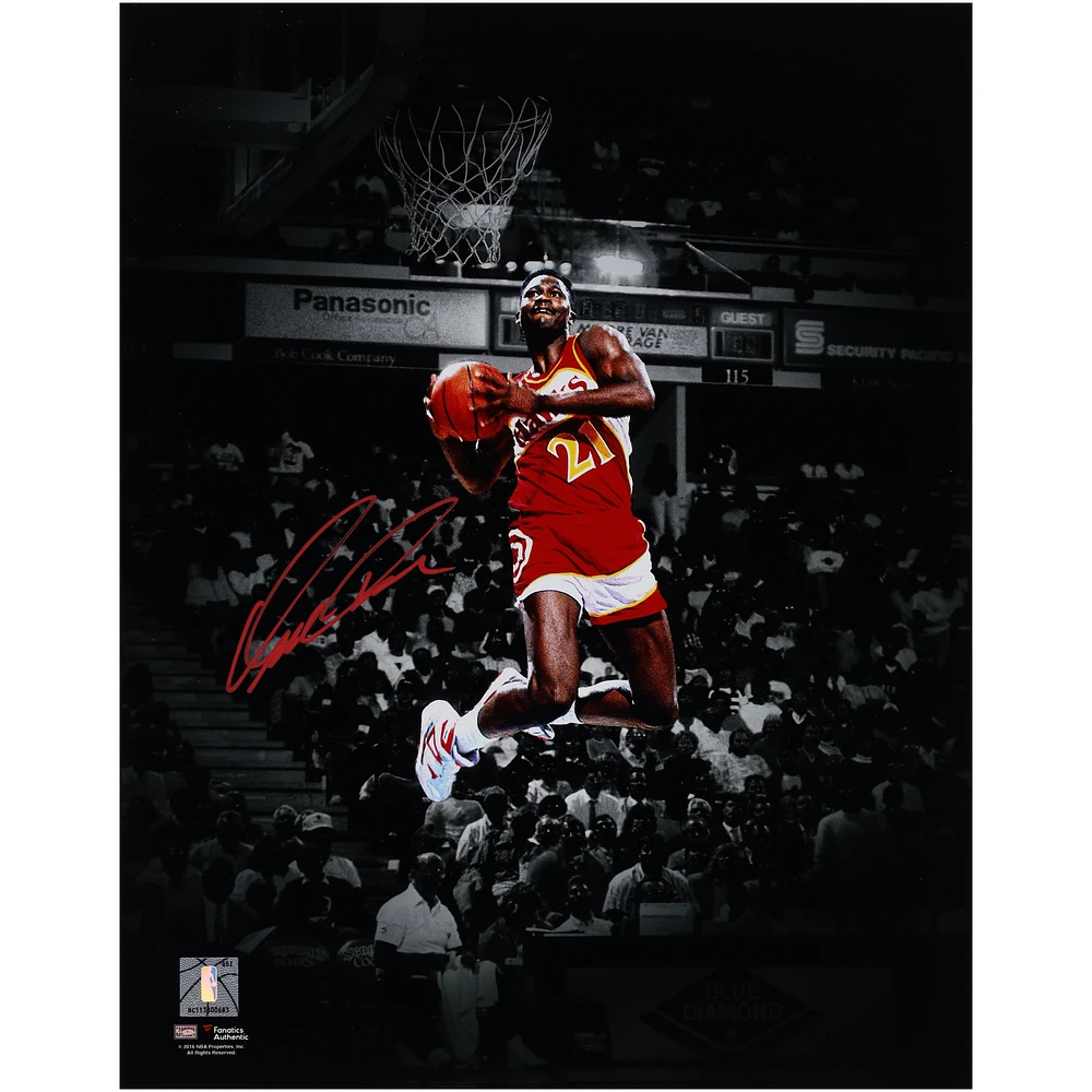 Dominique Wilkins Atlanta Hawks Autographed 11" x 14" Reverse Dunk Spotlight Photograph