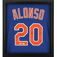 Pete Alonso New York Mets Autographed Framed Blue Nike Authentic Jersey Shadowbox