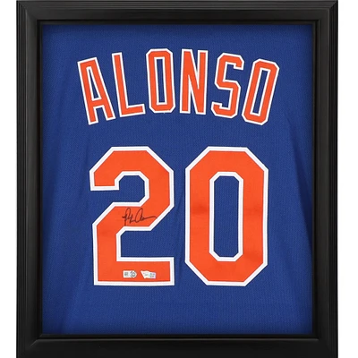 Pete Alonso New York Mets Autographed Framed Blue Nike Authentic Jersey Shadowbox