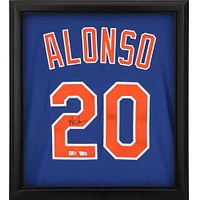 Pete Alonso New York Mets Autographed Framed Blue Nike Authentic Jersey Shadowbox