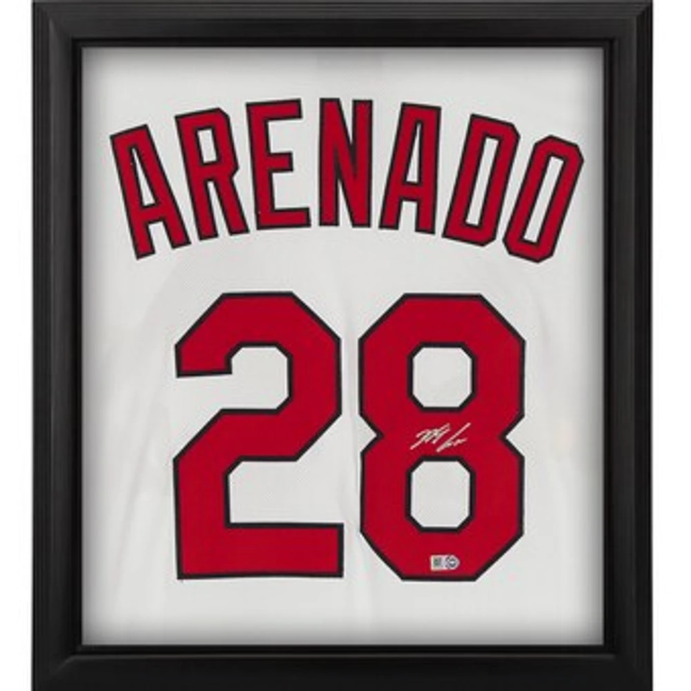 Nolan Arenado St. Louis Cardinals Autographed Framed White Nike Authentic Jersey Shadowbox