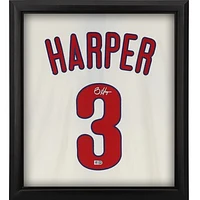 Bryce Harper Philadelphia Phillies Autographed Framed Cream Nike Authentic Jersey Shadowbox