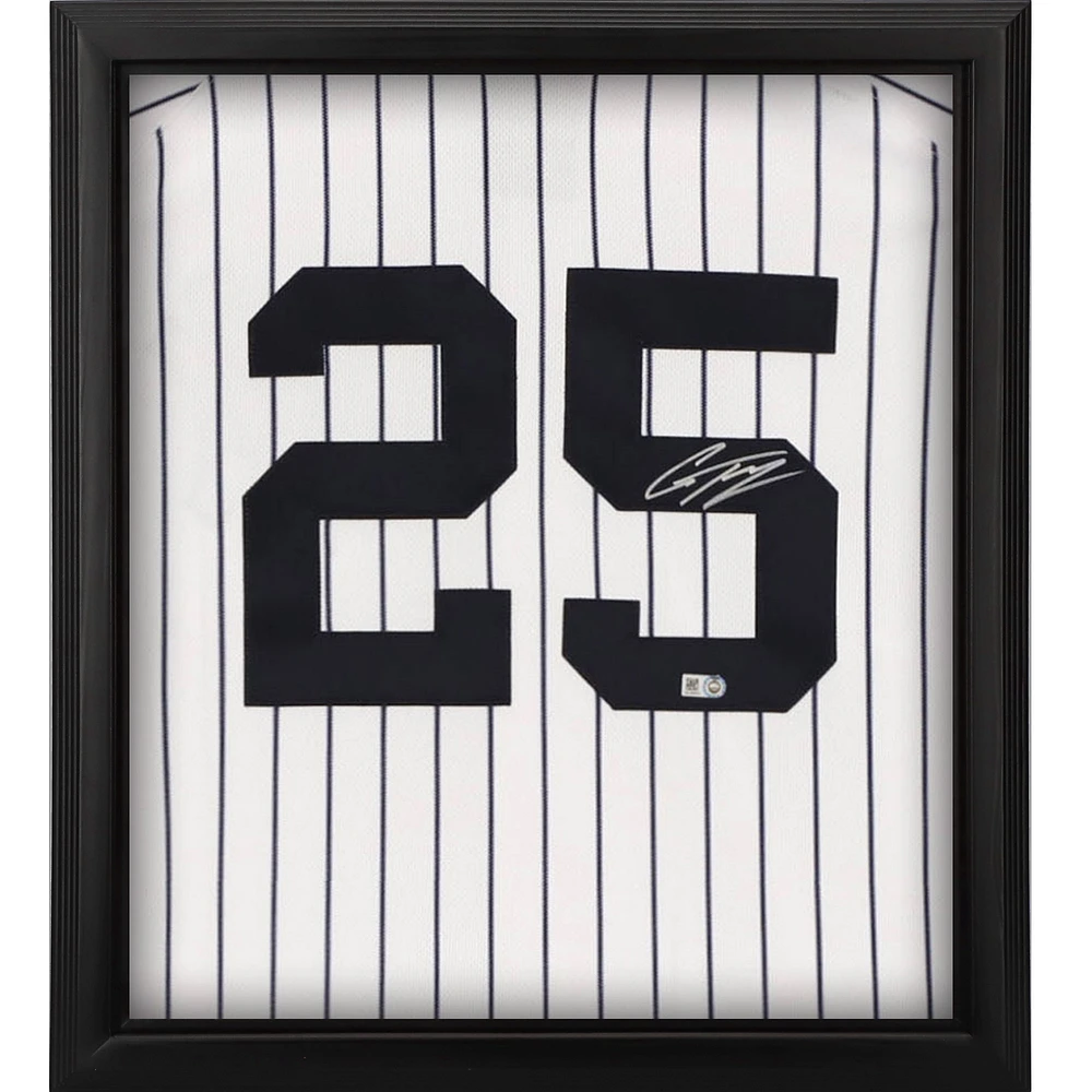 Gleyber Torres New York Yankees Autographed Framed White Nike Authentic Jersey Shadowbox