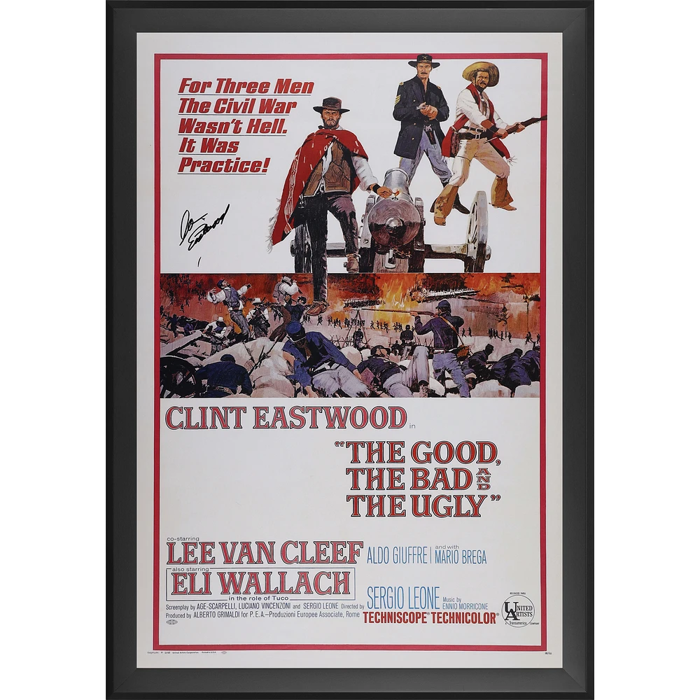 Clint Eastwood The Good, the Bad and the Ugly Autographed Framed 27" x 40" Movie Poster