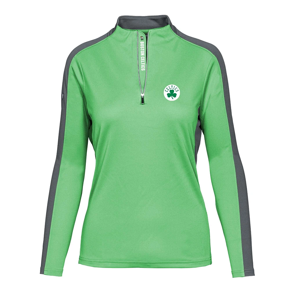 Women's Levelwear Kelly Green Boston Celtics Remi Insignia Core Quarter-Zip Pullover Top