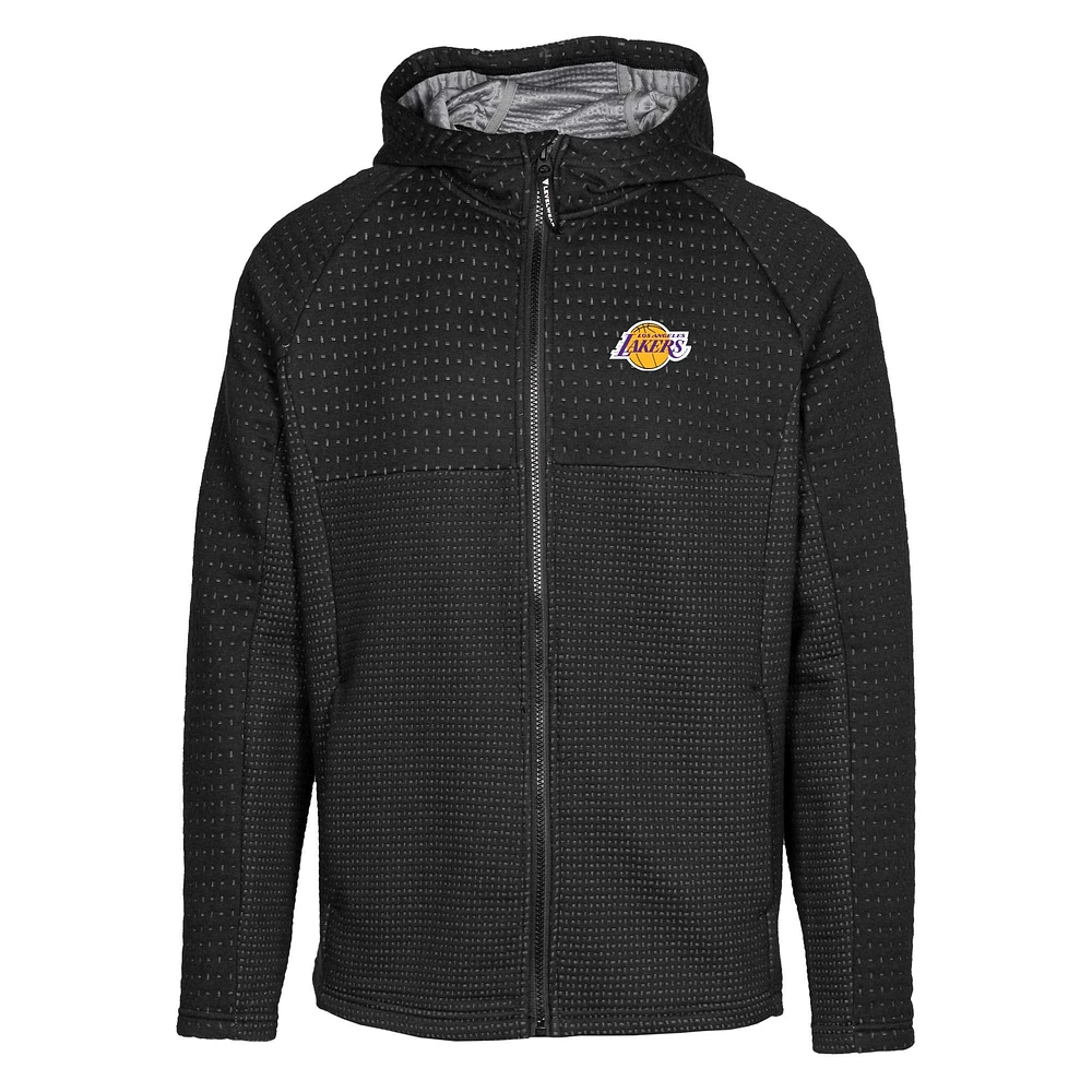 Men's Levelwear Black Los Angeles Lakers Durham Insignia Core Full-Zip Hoodie