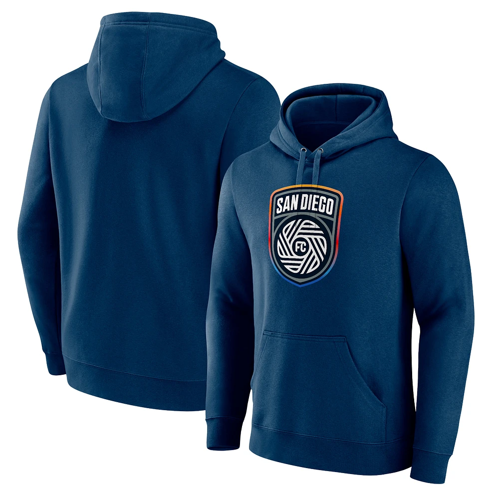 Men's Fanatics  Navy San Diego FC Primary Logo Fleece Pullover Hoodie