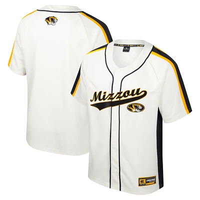 Men's Colosseum Cream Missouri Tigers Ruth Button-Up Baseball Jersey