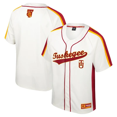 Men's Colosseum Cream Tuskegee Golden Tigers Ruth Button-Up Baseball Jersey