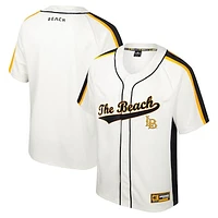 Men's Colosseum Cream Cal State Long Beach The Ruth Button-Up Baseball Jersey