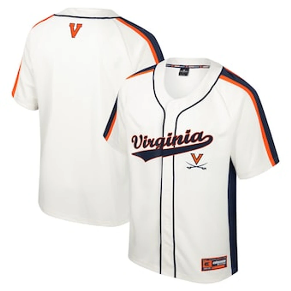 Men's Colosseum Cream Virginia Cavaliers Ruth Button-Up Baseball Jersey