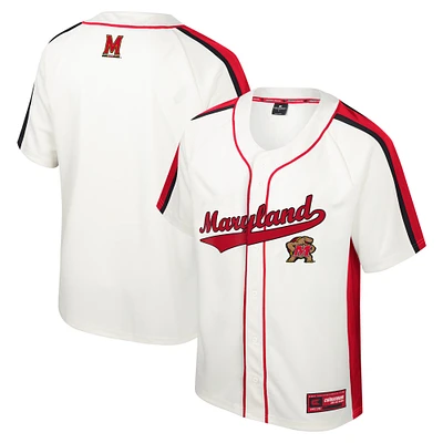 Men's Colosseum Cream Maryland Terrapins Ruth Button-Up Baseball Jersey