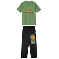 Men's  Green Teenage Mutant Ninja Turtles T-Shirt & Pants Sleepwear Set