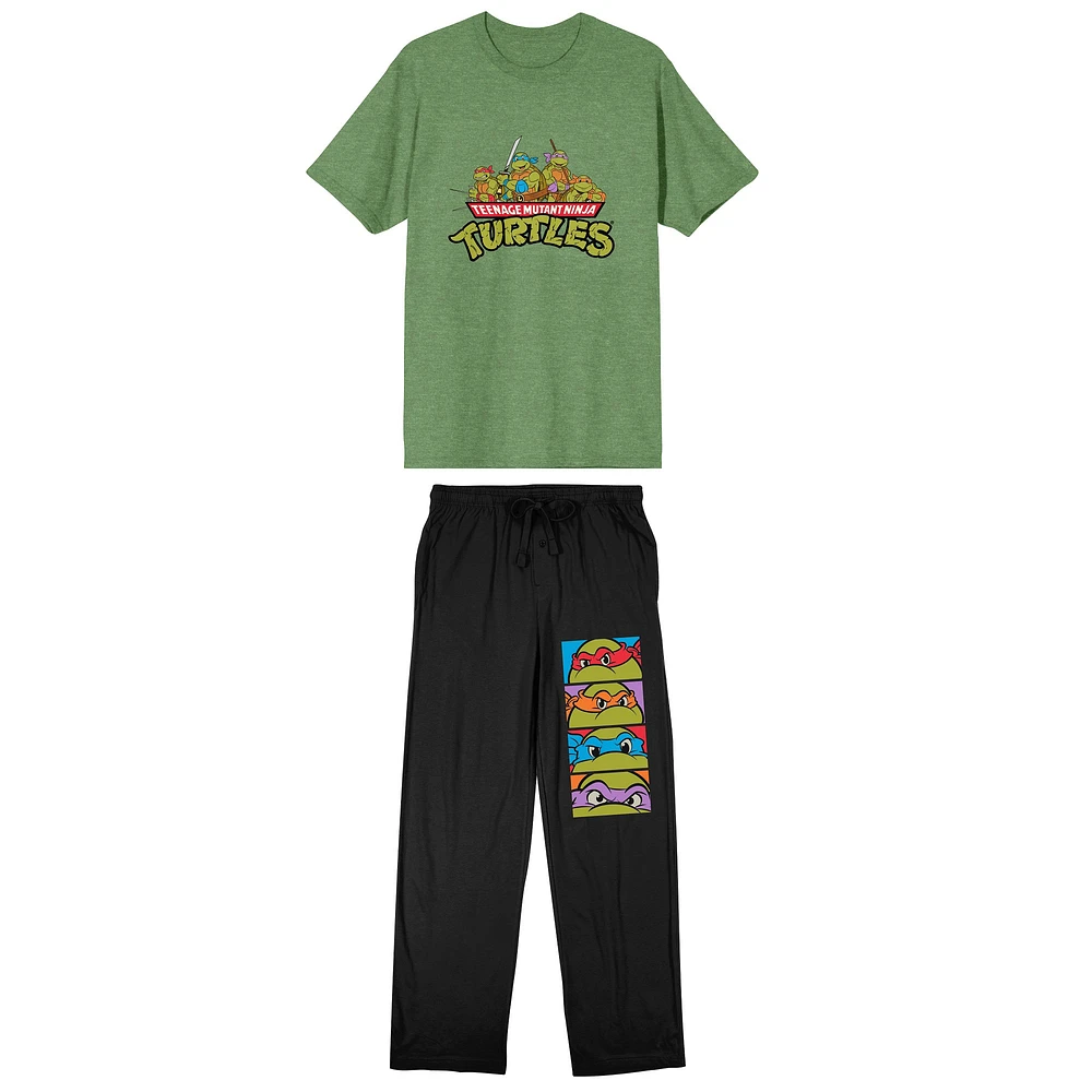 Men's Green Teenage Mutant Ninja Turtles T-Shirt & Pants Sleepwear Set