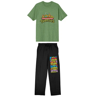 Men's  Green Teenage Mutant Ninja Turtles T-Shirt & Pants Sleepwear Set