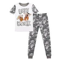 Youth  Camo The Flintstones T-Shirt & Pants Sleepwear Set