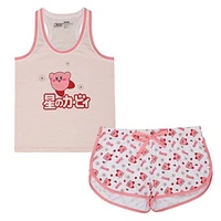 Women's  Pink Kirby Tank Top & Shorts Sleepwear Set