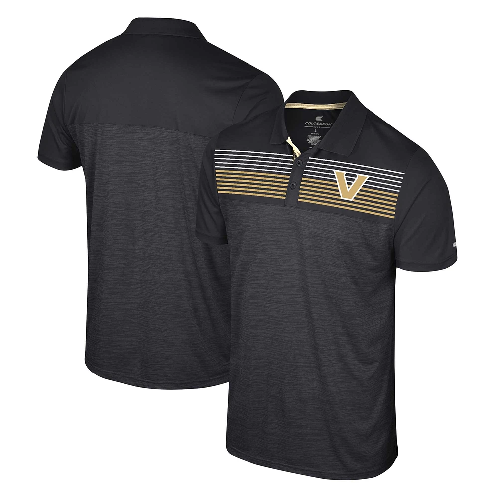 Men's Colosseum Black Vanderbilt Commodores Langmore Polo