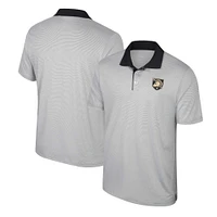 Men's Colosseum Gray Army Black Knights Tuck Striped Polo