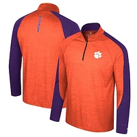 Men's Colosseum Orange Clemson Tigers Langmore Raglan Quarter-Zip Top