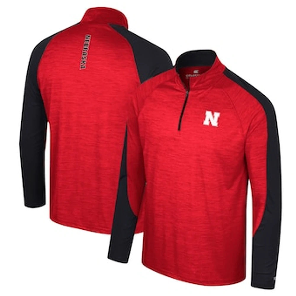 Men's Colosseum Scarlet Nebraska Huskers Langmore Raglan Quarter-Zip Top