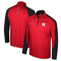 Men's Colosseum Scarlet Nebraska Huskers Langmore Raglan Quarter-Zip Top