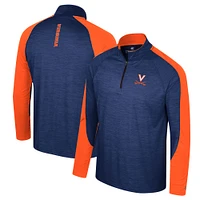 Men's Colosseum Navy Virginia Cavaliers Langmore Raglan Quarter-Zip Top