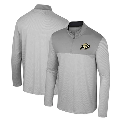 Men's Colosseum Gray Colorado Buffaloes Tuck Quarter-Zip Top