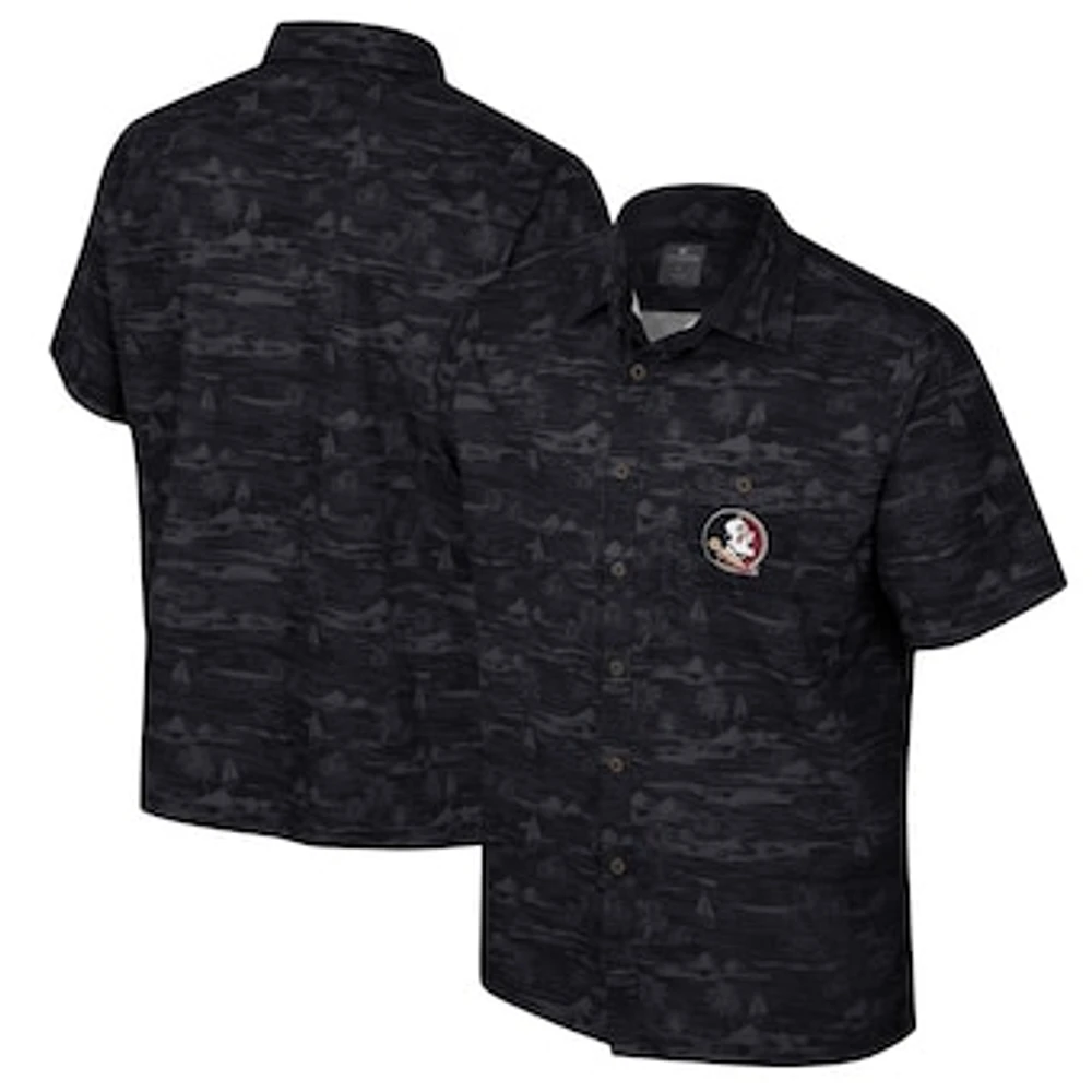 Men's Colosseum Black Florida State Seminoles Ozark Button-Up Shirt